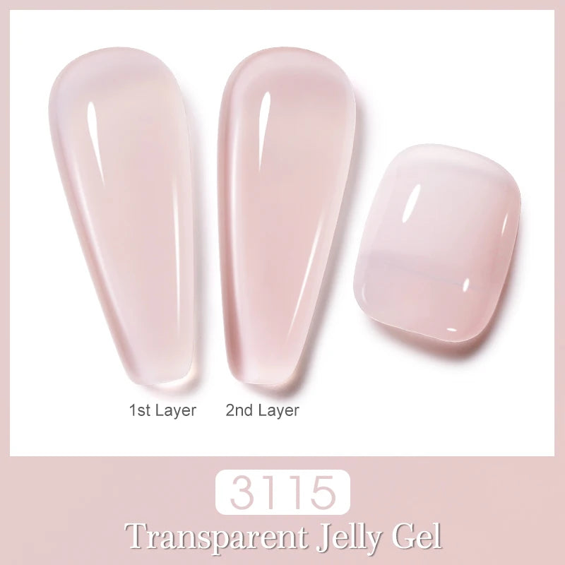 Clou Beaute Semi-transparent Jelly Gel Polish Nude Pink Amber Gel Nail Polish Translucent Semi Permanent All For Manicure Nail