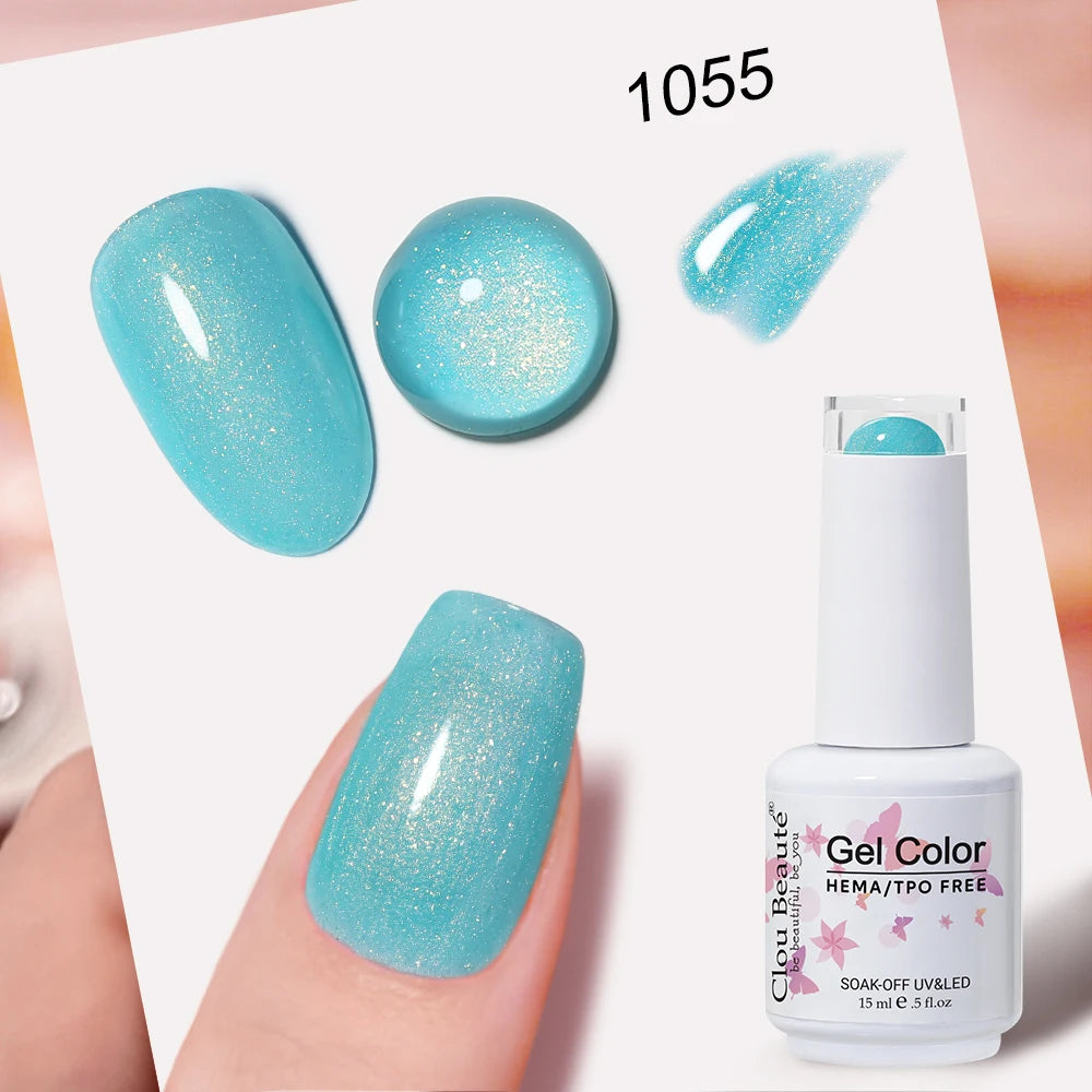 Clou Beaute Blue Series Nail Gel Polish Grey Green Lucky Nail Paint Gel Polish Gellak UV/LED Nail Gelpolish Soak Off Nail Art