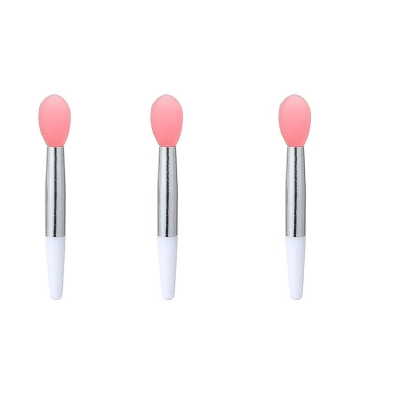 3-piece silicone lip brush mini lip mask brush portable lipstick makeup brush transparent applicator eye black stick makeup tool