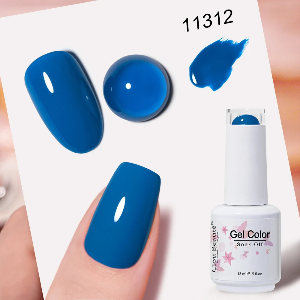 Clou Beaute Blue Series Nail Gel Polish Grey Green Lucky Nail Paint Gel Polish Gellak UV/LED Nail Gelpolish Soak Off Nail Art