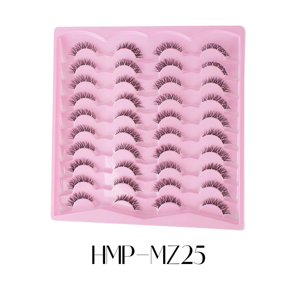 Vipuda 20 paires de faux cils naturels effet œil de chat, cils volumineux et fournis, cils fins et vaporeux pour un maquillage spectaculaire
