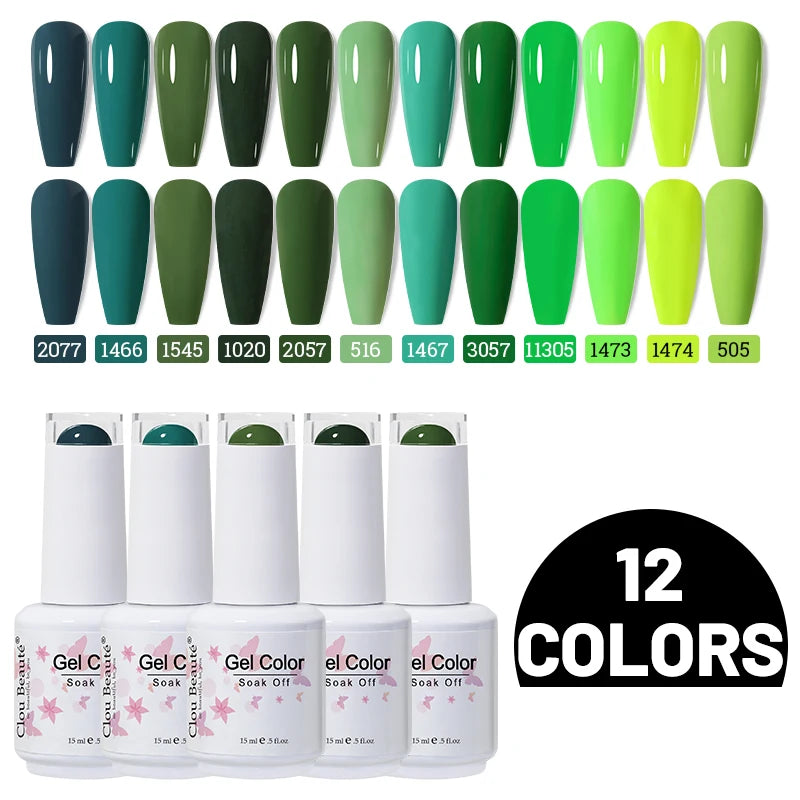 Clou Beaute 10/12/20/24pcs Gel Nail Polish Set Color 15ml White Glass Bottle Nail Art Kit Semi Permanent Gellack Nail Varnish
