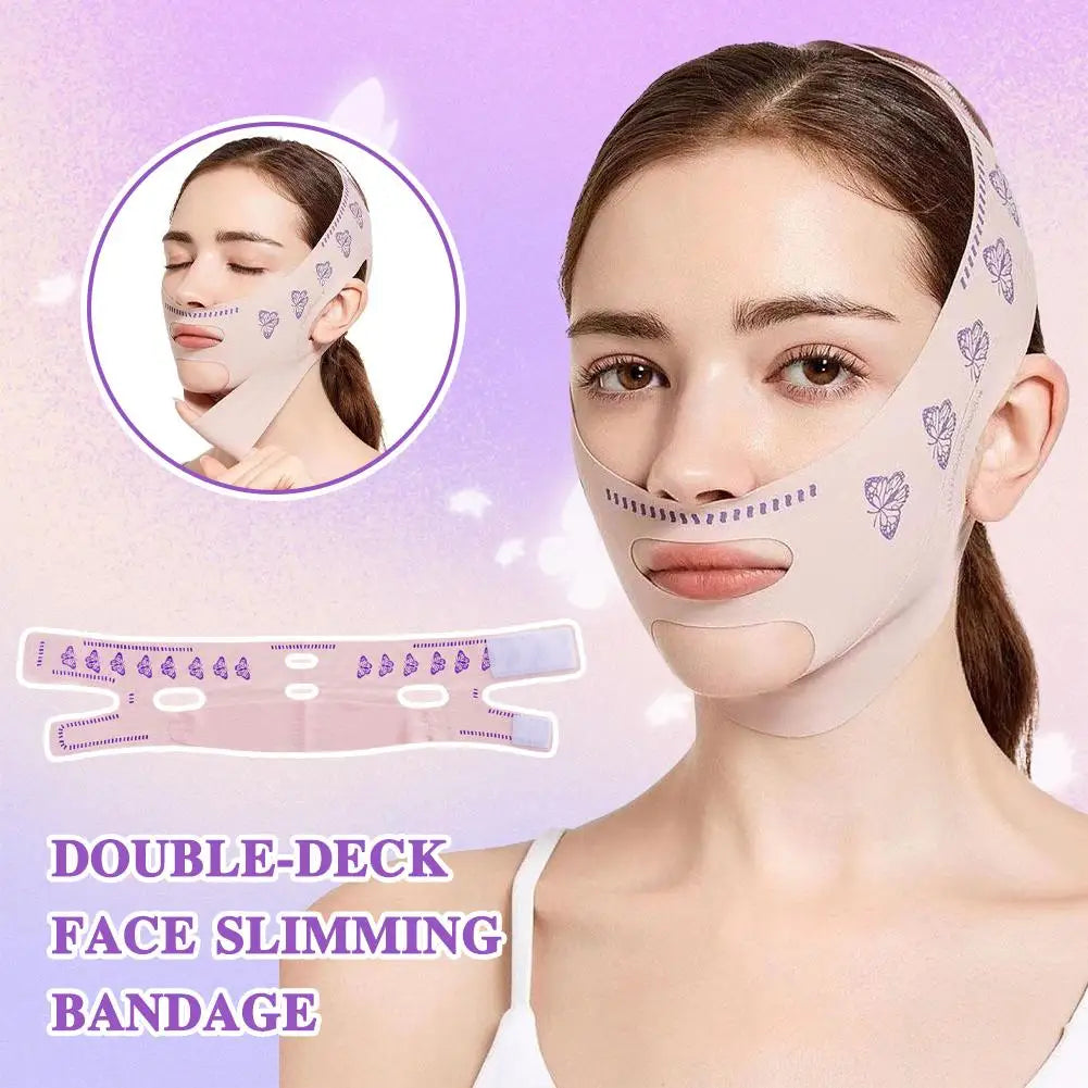 Double-deck Face Slimming Bandage Face Lifting Belt Strap Strap Tool Double Slimming Mask Face Chin V Slim Line Tightener F P4B5