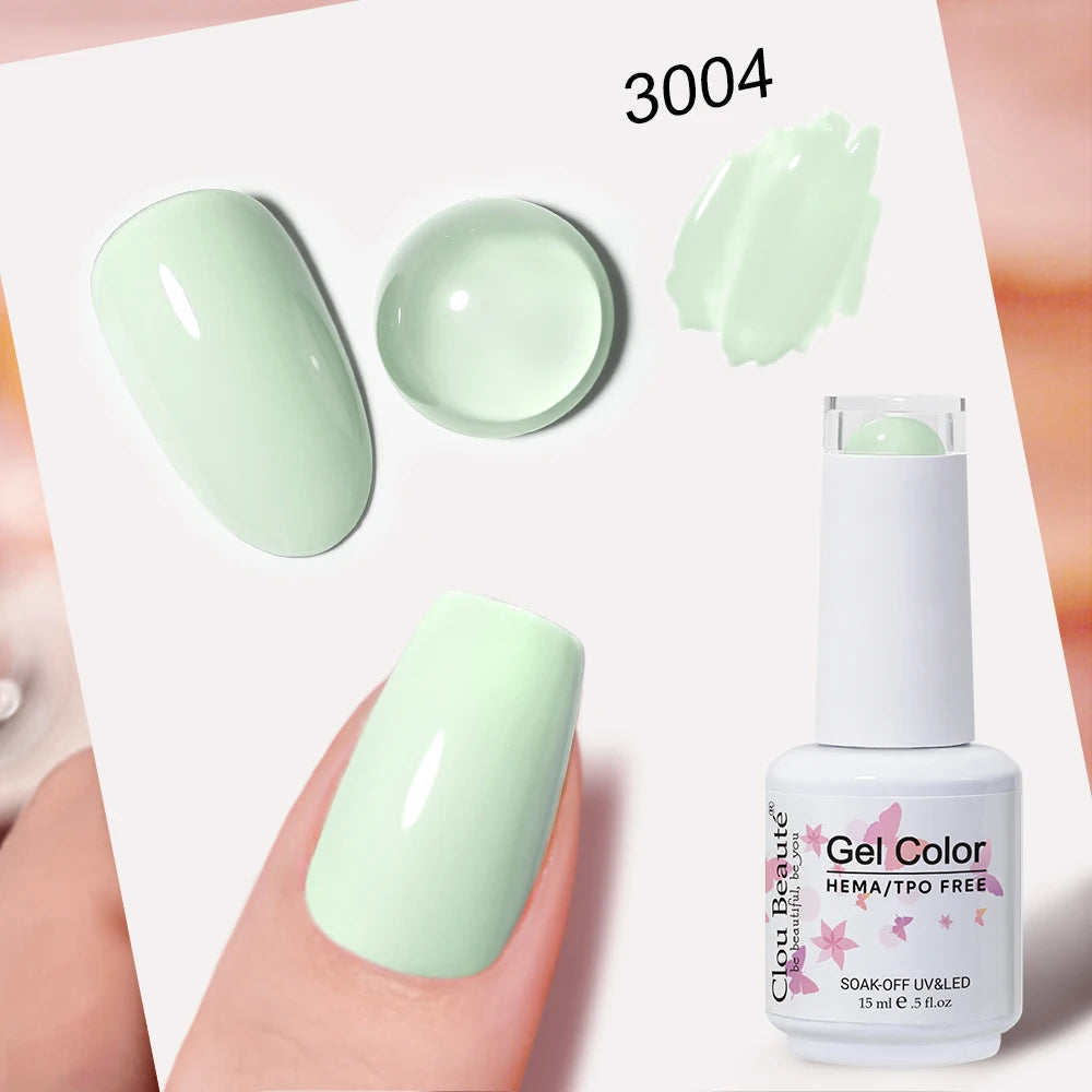 Clou Beaute Blue Series Nail Gel Polish Grey Green Lucky Nail Paint Gel Polish Gellak UV/LED Nail Gelpolish Soak Off Nail Art
