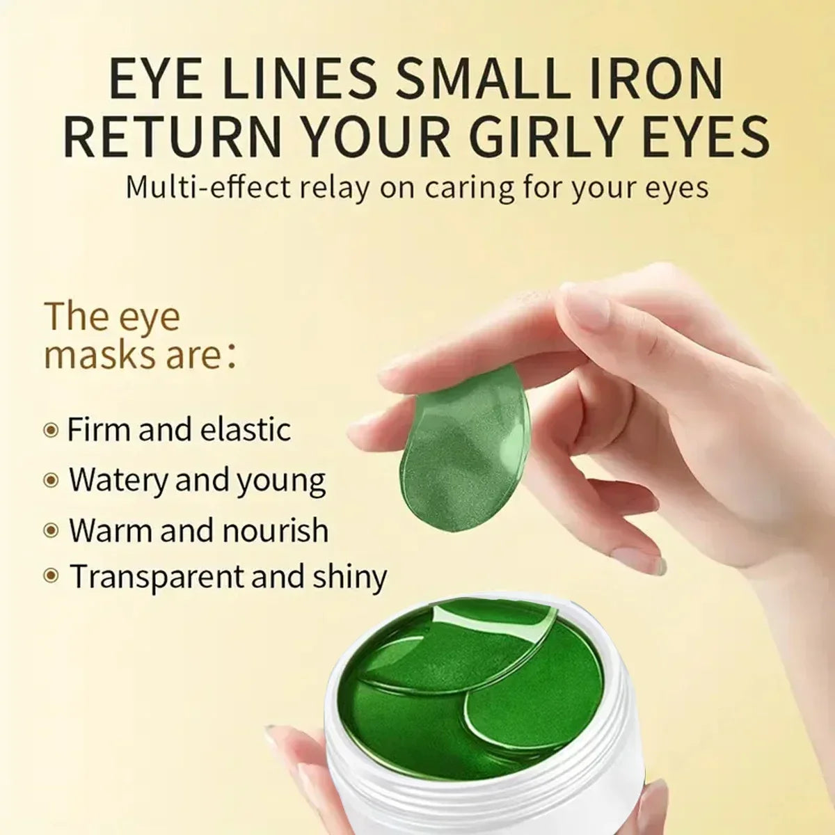 Lot de 60 masques pour les yeux à l'acide hyaluronique et aux algues pour atténuer les cernes. Patchs contour des yeux au collagène. Soins du visage.