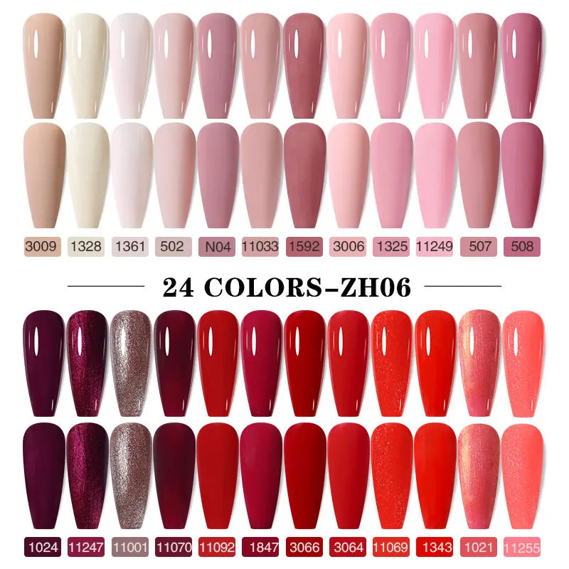 Clou Beaute 20pcs TPO & HEMA FREE Nail Gel Polish Set Red Pink Nude UV LED Soak Off Polish Gel Nail Semi Permanent Nail Varnish