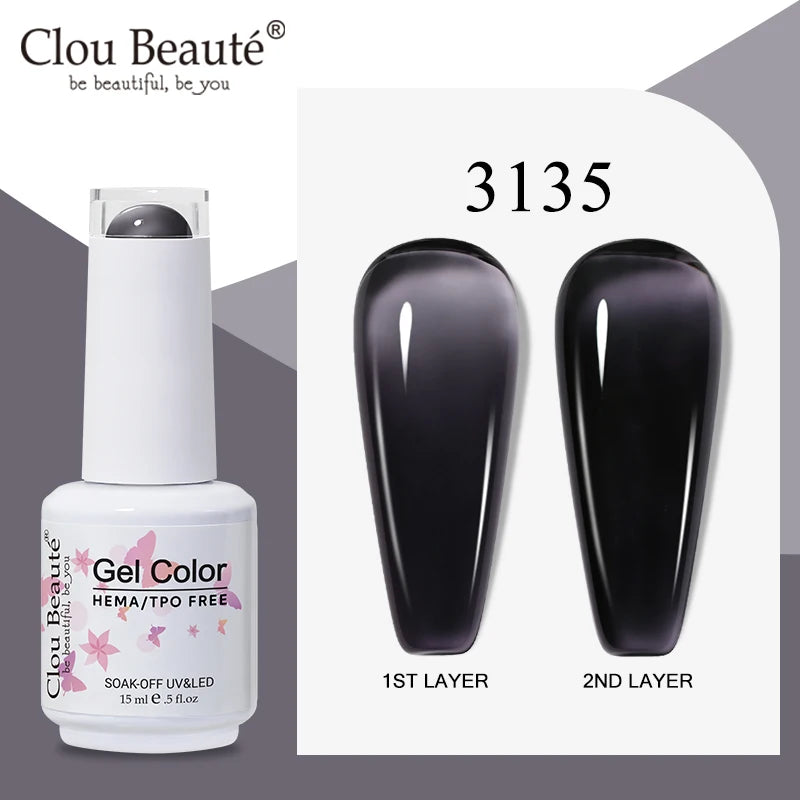 Clou Beaute Semi-transparent Jelly Gel Polish Nude Pink Amber Gel Nail Polish Translucent Semi Permanent All For Manicure Nail