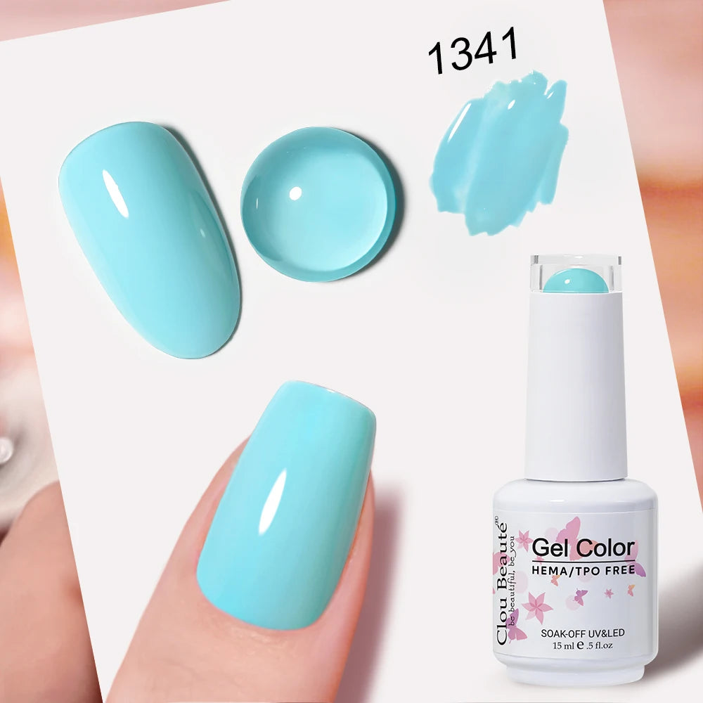 Clou Beaute Blue Series Nail Gel Polish Grey Green Lucky Nail Paint Gel Polish Gellak UV/LED Nail Gelpolish Soak Off Nail Art