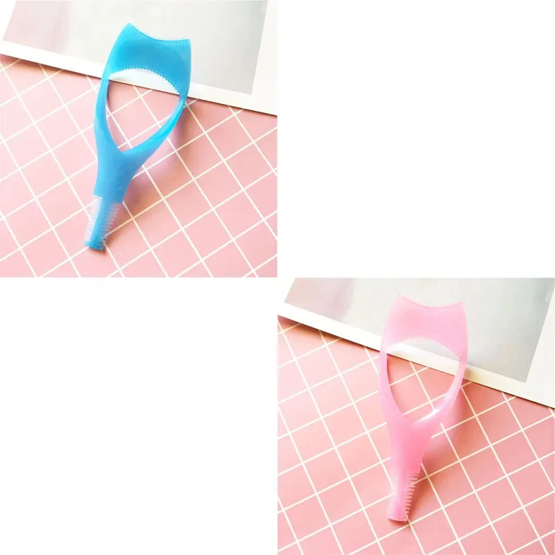 Handy Eyelash Aid Clip Pink Eye Makeup Aid Tool Y Shape Silicone Mascara Applicator Shield Multifunctional Silicone Eyeliner