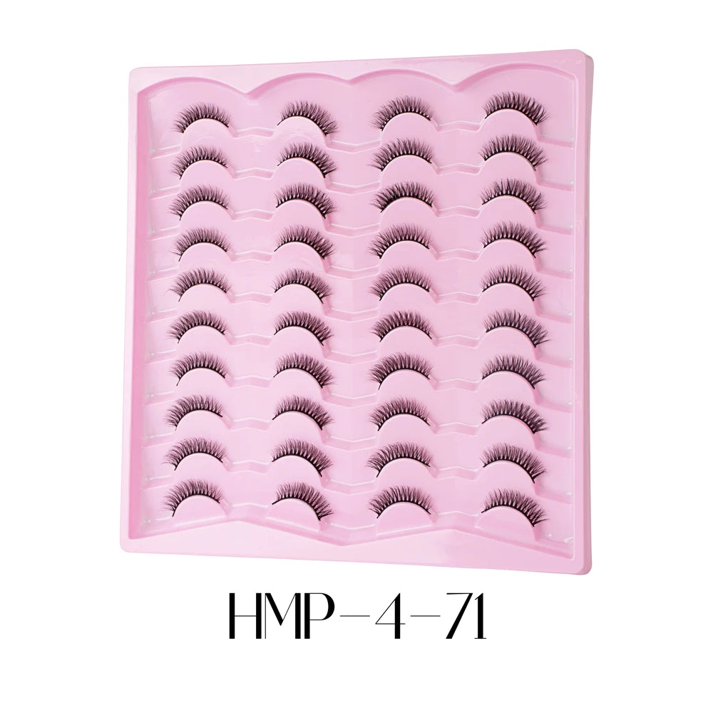 Vipuda 20 paires de faux cils naturels effet œil de chat, cils volumineux et fournis, cils fins et vaporeux pour un maquillage spectaculaire