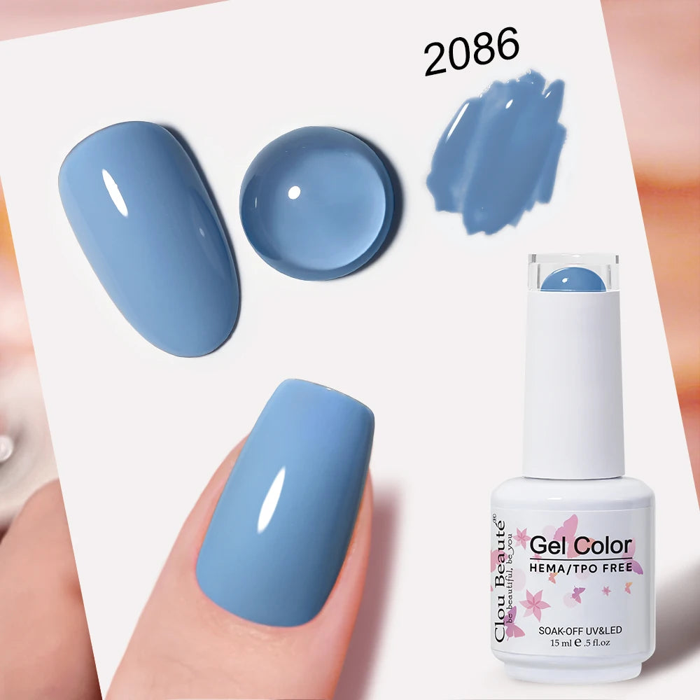 Clou Beaute Blue Series Nail Gel Polish Grey Green Lucky Nail Paint Gel Polish Gellak UV/LED Nail Gelpolish Soak Off Nail Art