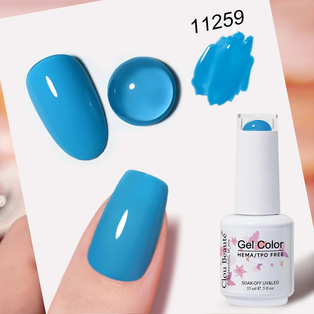 Clou Beaute Blue Series Nail Gel Polish Grey Green Lucky Nail Paint Gel Polish Gellak UV/LED Nail Gelpolish Soak Off Nail Art