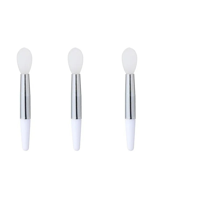 3-piece silicone lip brush mini lip mask brush portable lipstick makeup brush transparent applicator eye black stick makeup tool