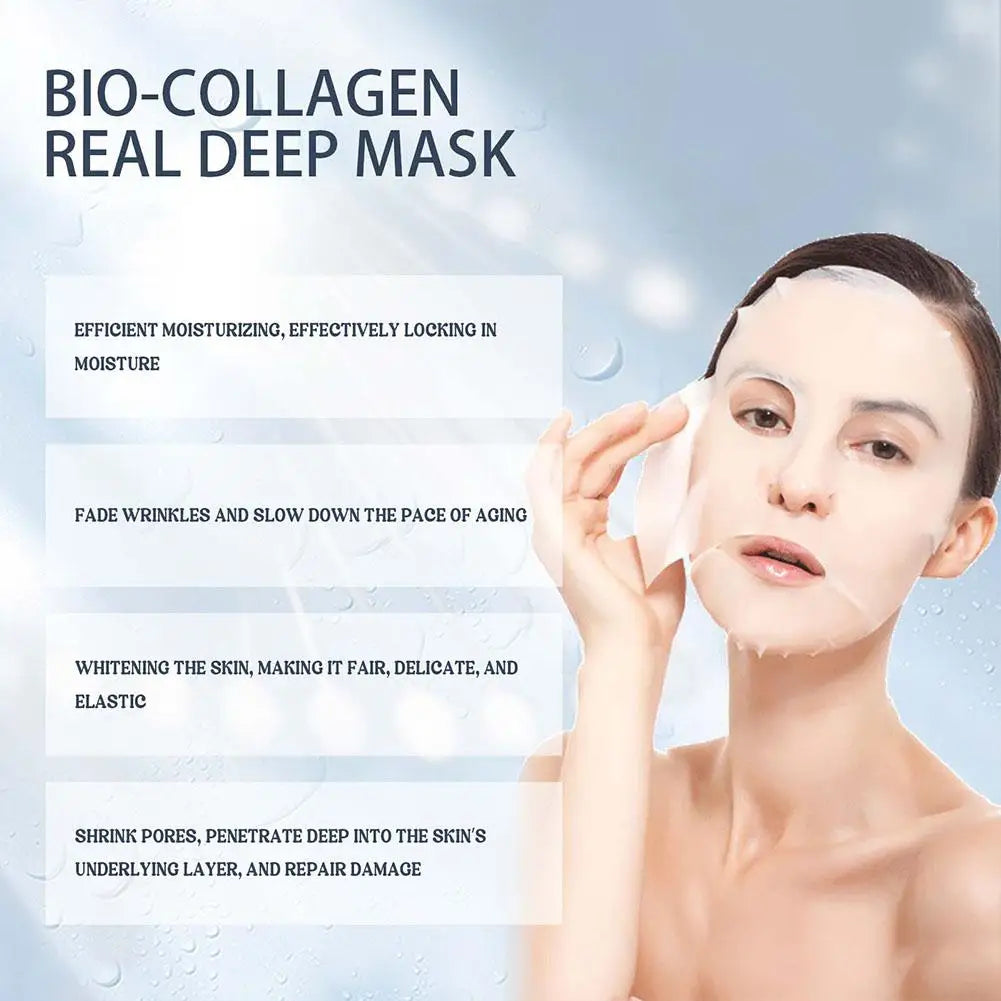 Masque Bio Collagen Real Deep - Réduit les pores - Hydratation intense - Soin visage de nuit - Hydratation, fraîcheur et éclat