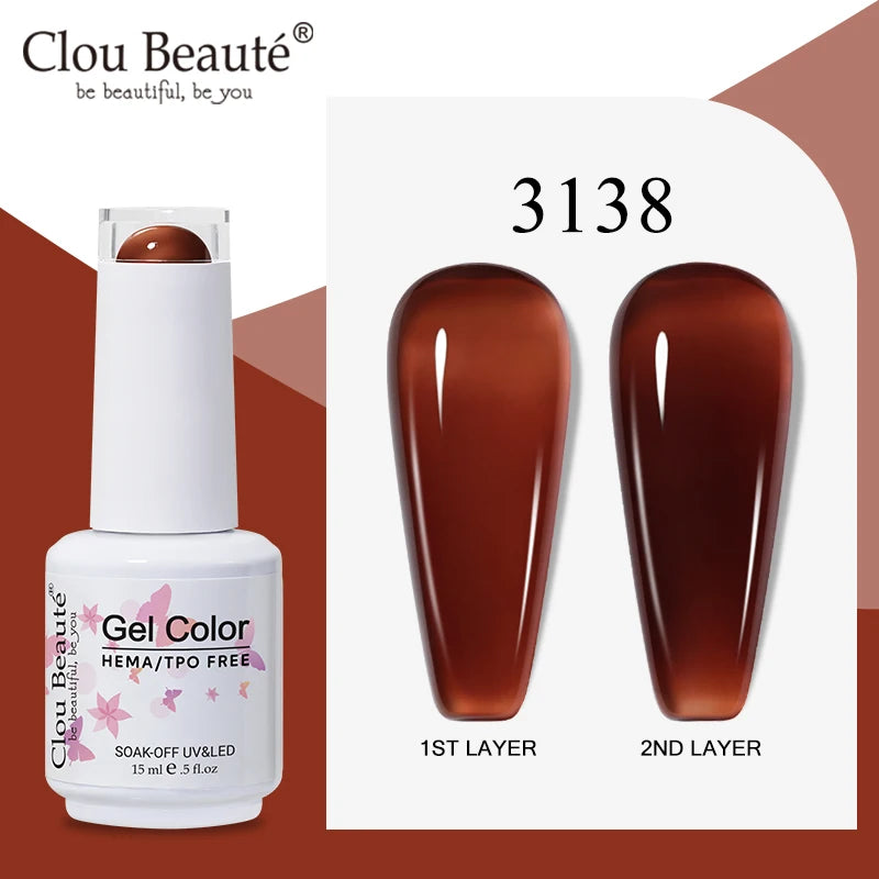 Clou Beaute Semi-transparent Jelly Gel Polish Nude Pink Amber Gel Nail Polish Translucent Semi Permanent All For Manicure Nail