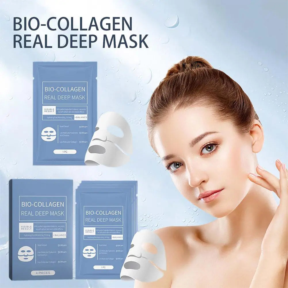 Masque Bio Collagen Real Deep - Réduit les pores - Hydratation intense - Soin visage de nuit - Hydratation, fraîcheur et éclat
