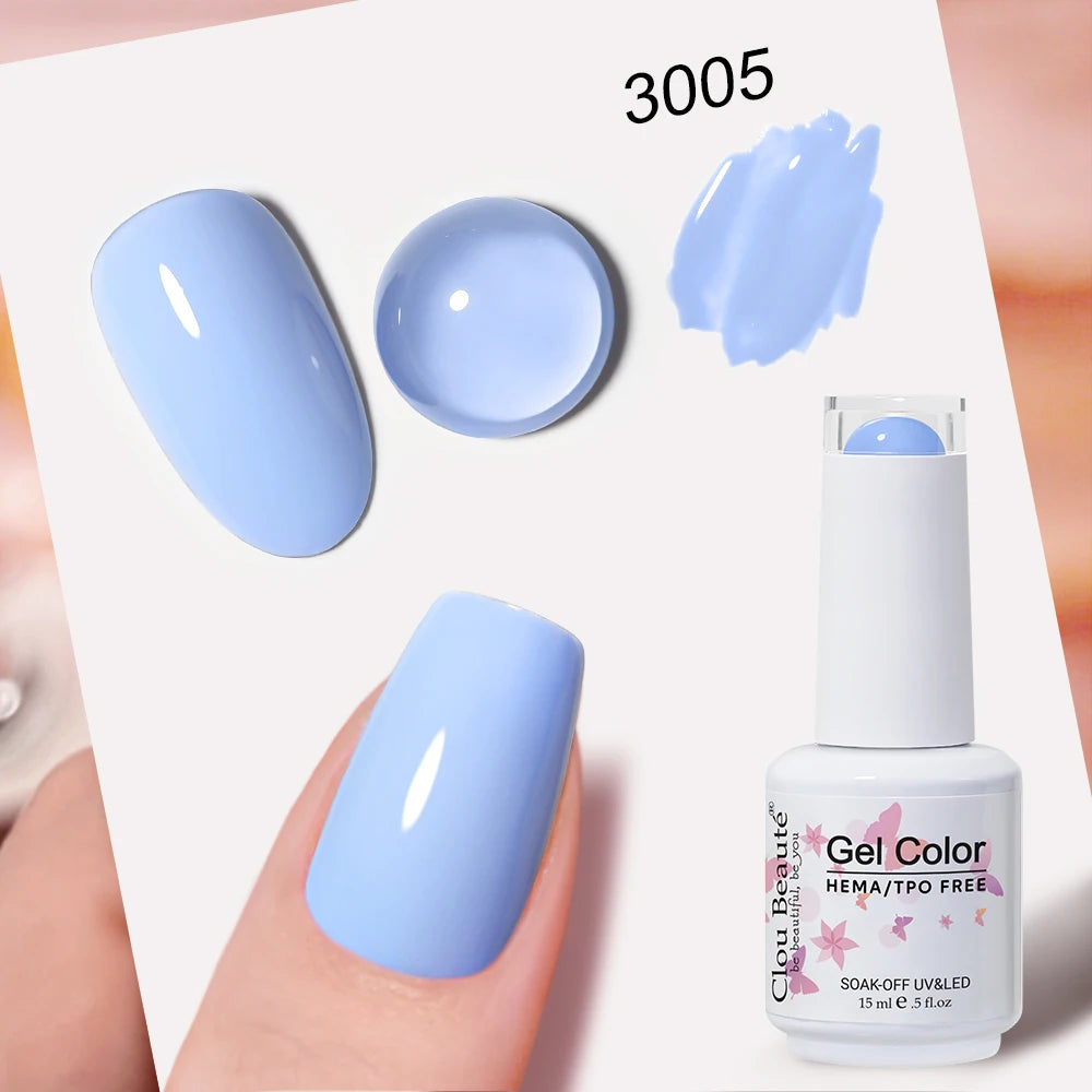 Clou Beaute Blue Series Nail Gel Polish Grey Green Lucky Nail Paint Gel Polish Gellak UV/LED Nail Gelpolish Soak Off Nail Art