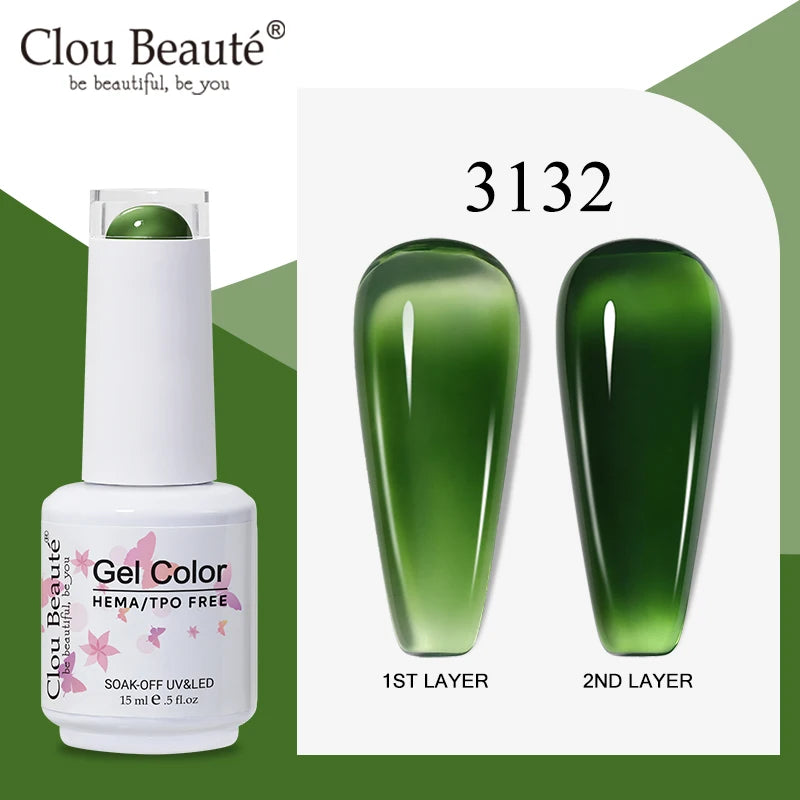 Clou Beaute Semi-transparent Jelly Gel Polish Nude Pink Amber Gel Nail Polish Translucent Semi Permanent All For Manicure Nail