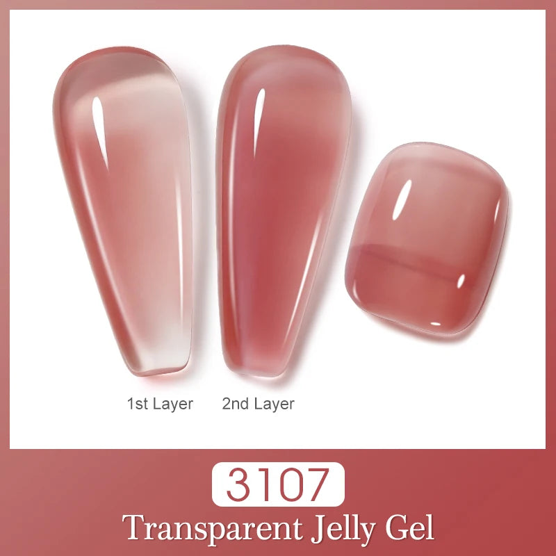 Clou Beaute Semi-transparent Jelly Gel Polish Nude Pink Amber Gel Nail Polish Translucent Semi Permanent All For Manicure Nail