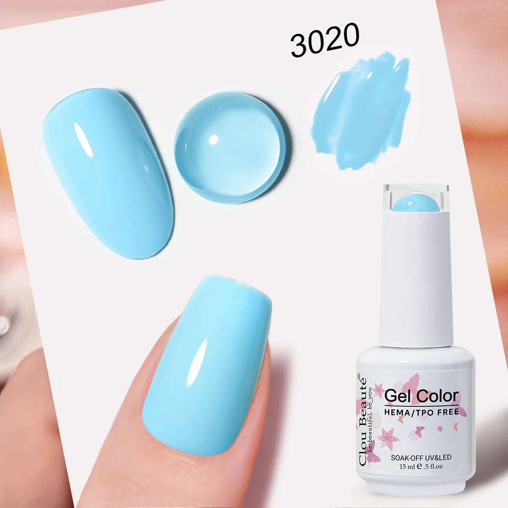 Clou Beaute Blue Series Nail Gel Polish Grey Green Lucky Nail Paint Gel Polish Gellak UV/LED Nail Gelpolish Soak Off Nail Art