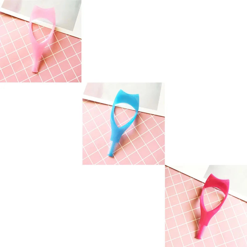Handy Eyelash Aid Clip Pink Eye Makeup Aid Tool Y Shape Silicone Mascara Applicator Shield Multifunctional Silicone Eyeliner