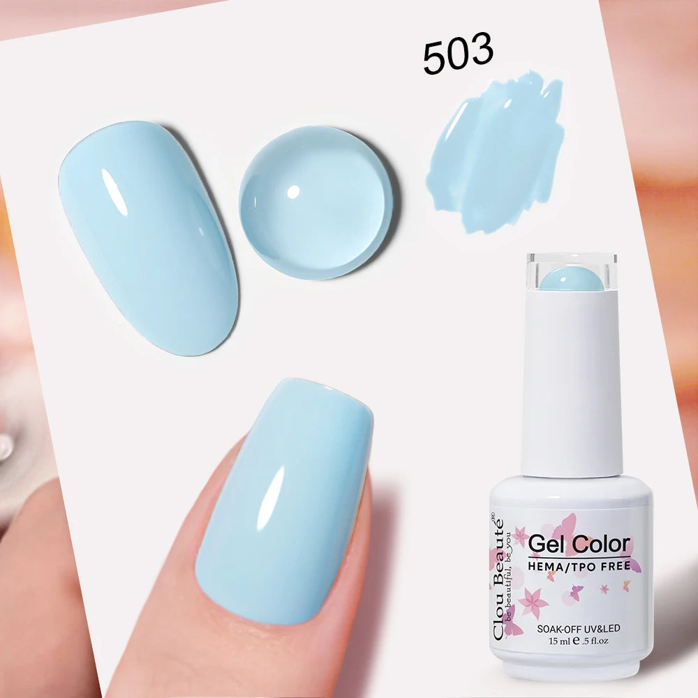 Clou Beaute Blue Series Nail Gel Polish Grey Green Lucky Nail Paint Gel Polish Gellak UV/LED Nail Gelpolish Soak Off Nail Art