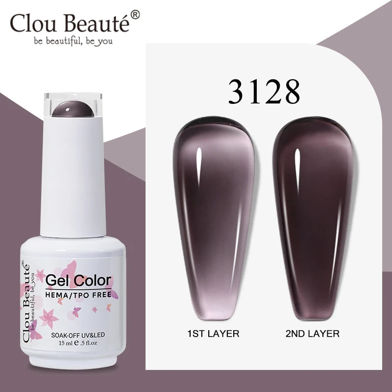 Clou Beaute Semi-transparent Jelly Gel Polish Nude Pink Amber Gel Nail Polish Translucent Semi Permanent All For Manicure Nail