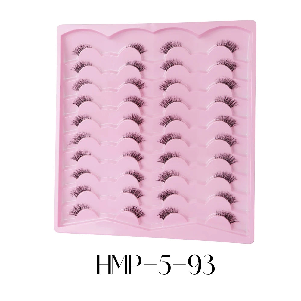 Vipuda 20 paires de faux cils naturels effet œil de chat, cils volumineux et fournis, cils fins et vaporeux pour un maquillage spectaculaire