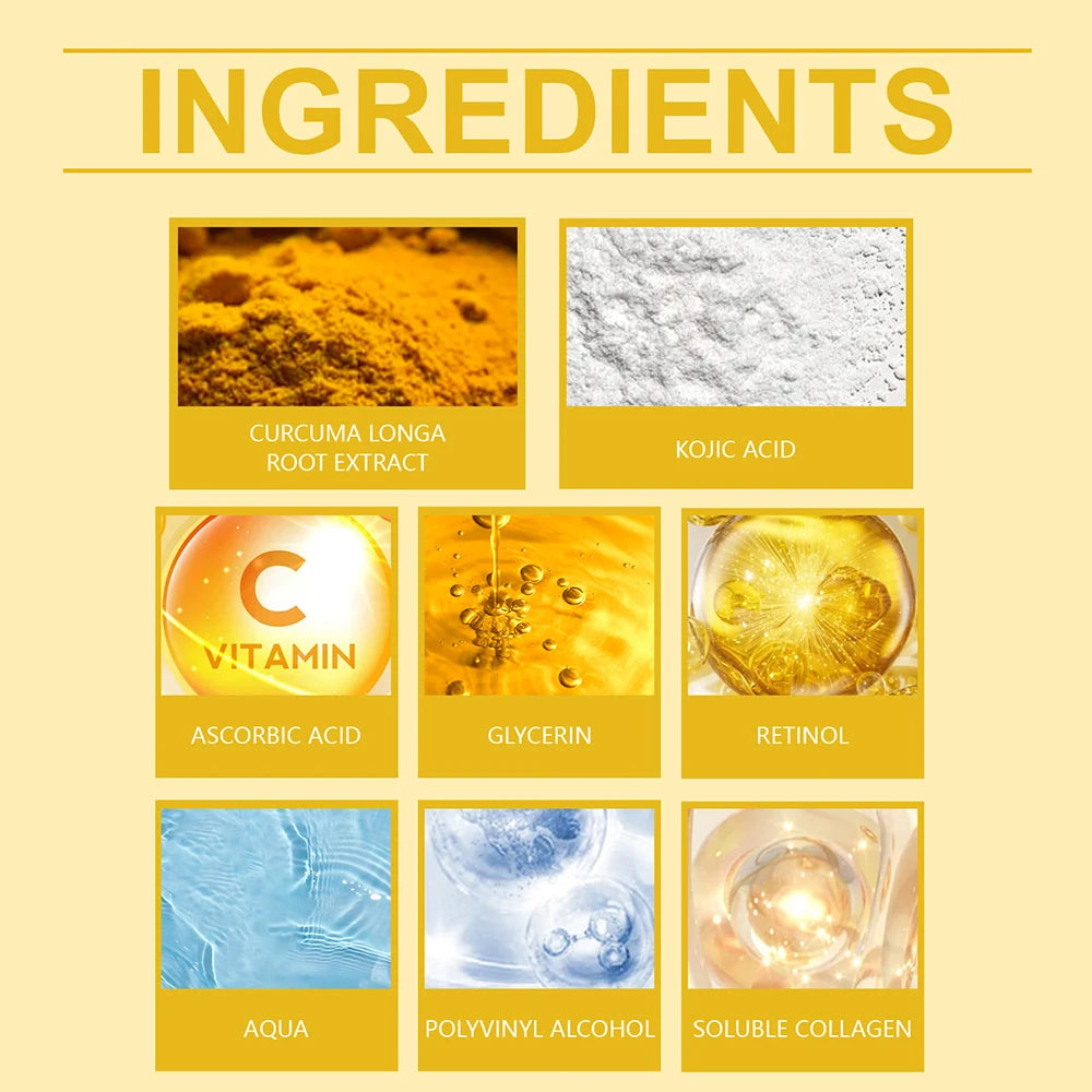 Lot de 2 masques de nuit au collagène pour le visage, nettoyant en profondeur les pores, contrôle du sébum, au curcuma, pour le soin de la peau.