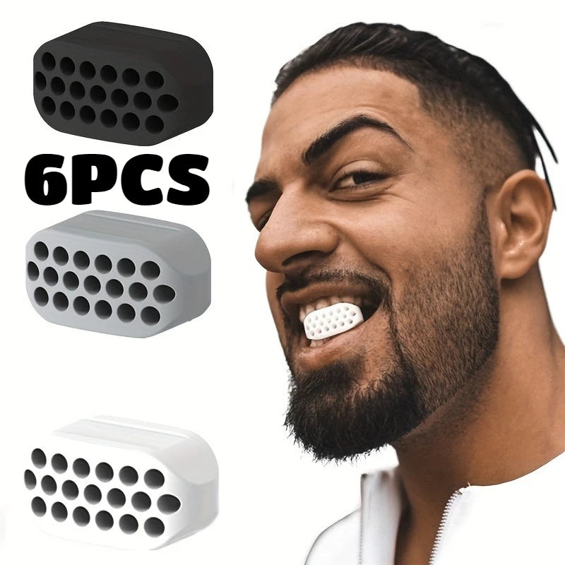 6PCS Jaw Exerciser Facial Muscle Trainer Unisex Neck Toning Equipment Facial Beauty Tool Chin Exerciser for Shaping Jawline