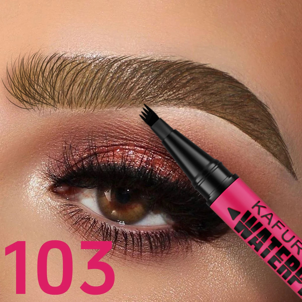 Crayon à sourcils waterproof 3 couleurs, crayon microblading à 4 embouts, pour des sourcils naturels. Idée cadeau maquillage pour les yeux.
