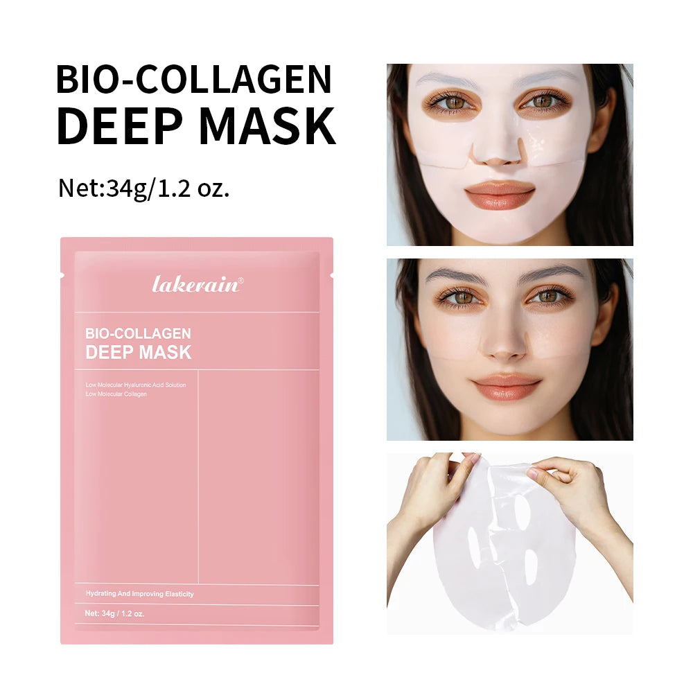 Masque coréen 100% intense au collagène, masque peel-off anti-rides et liftant pour le visage, soin de nuit bio pour femme.