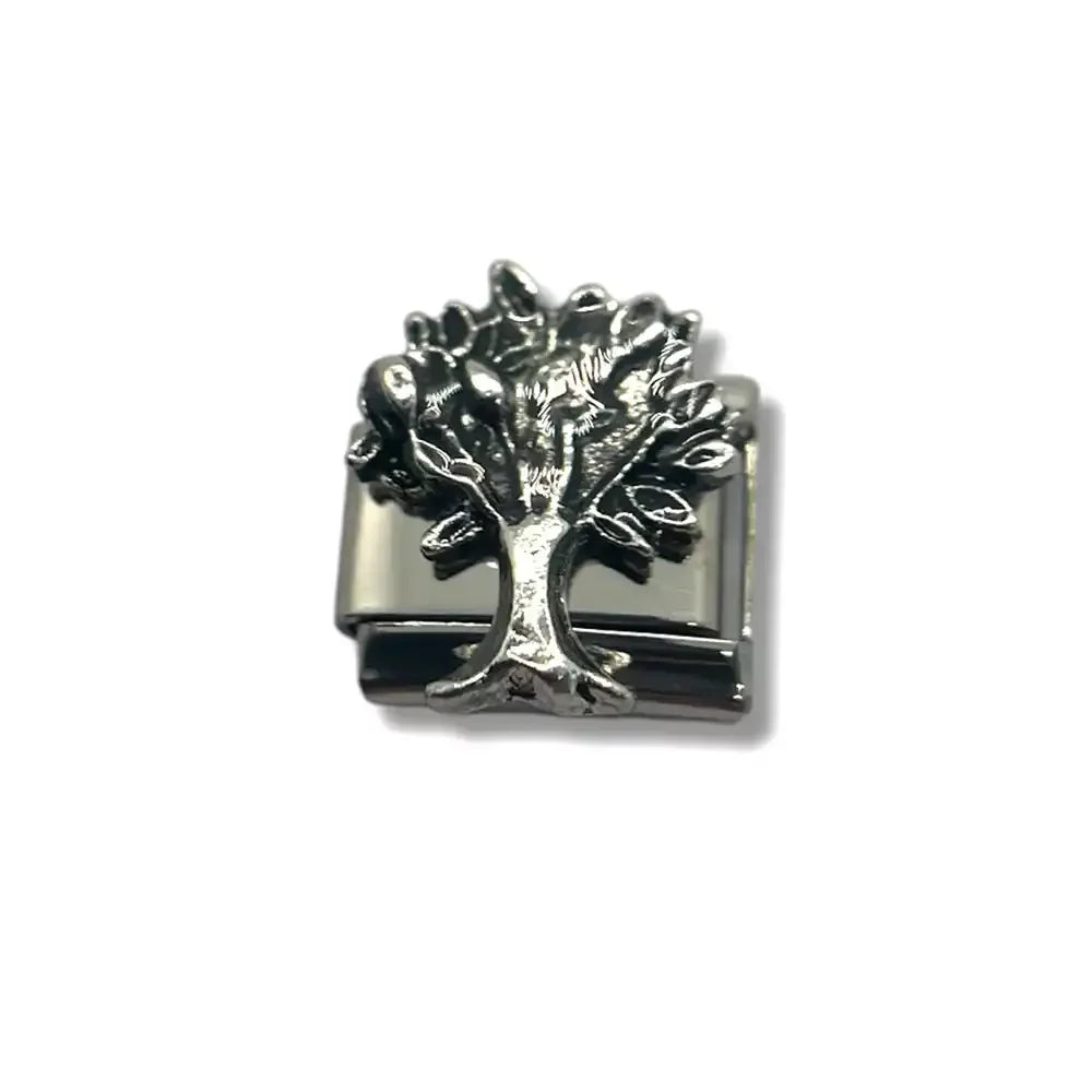 Charm arbre de vie en acier inoxydable argenté