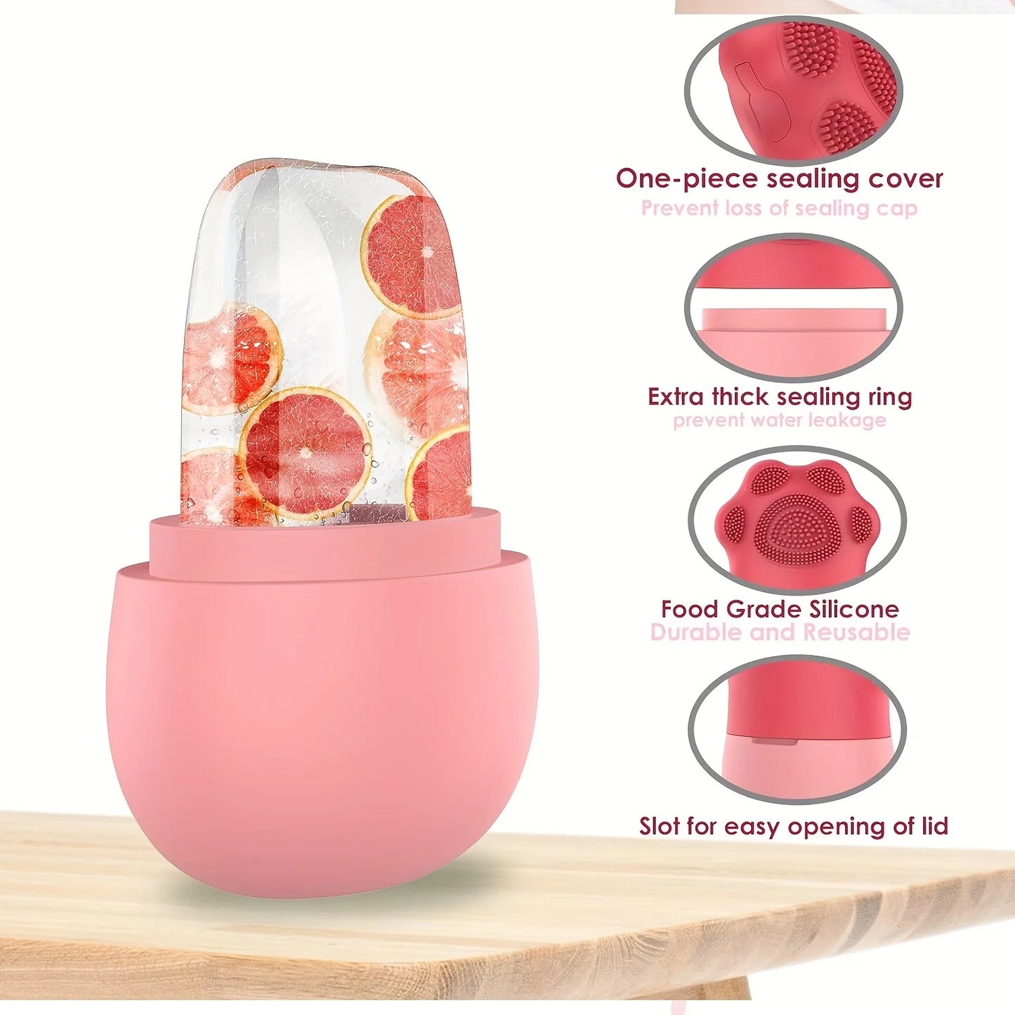 Ice Roller for Face Beauty Ice Roller With Cosmetic Brush Scrubber Mat Pad Cleaning Tool Skin Care Tools Perfect Gift for Women