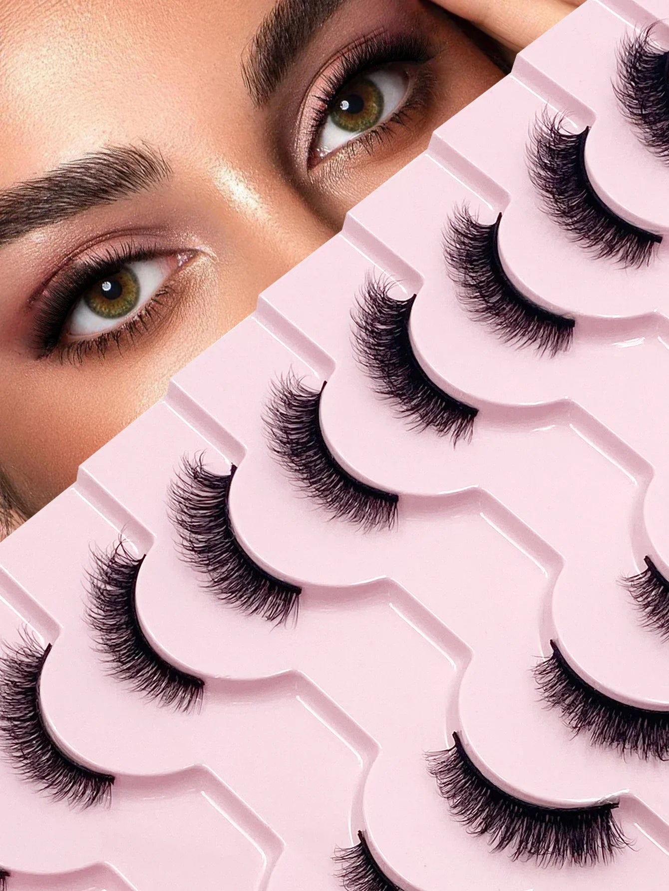 Demi-cils 10 paires Demi-cils Doux Naturels Effet œil de chat Outil de maquillage Faux cils Extensions Cils souples et volumineux
