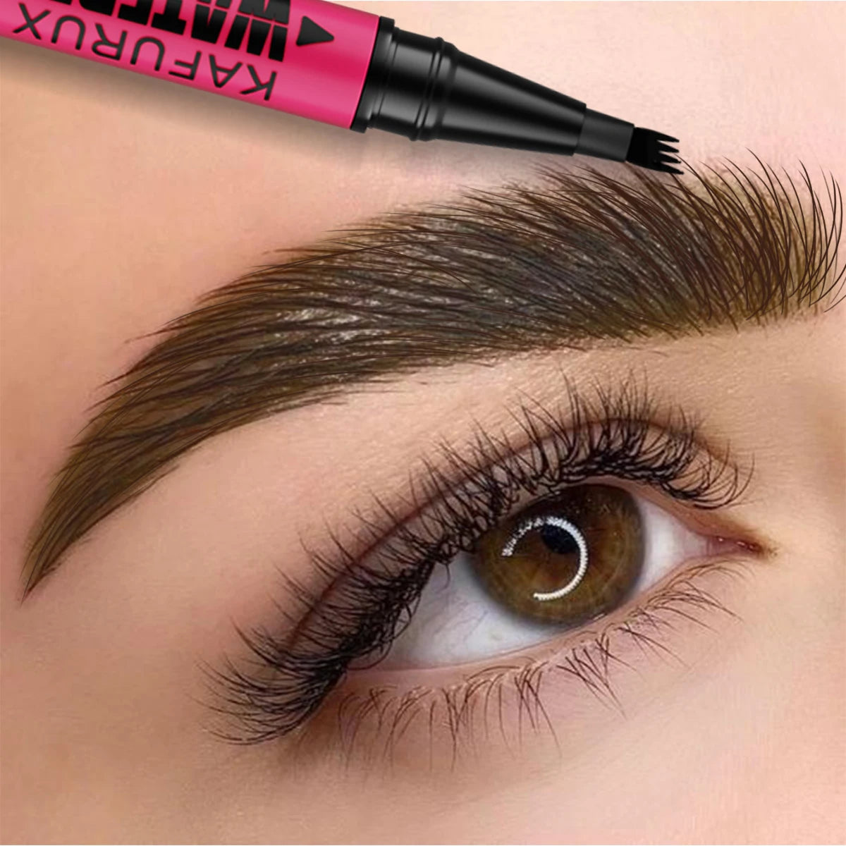 Crayon à sourcils waterproof 3 couleurs, crayon microblading à 4 embouts, pour des sourcils naturels. Idée cadeau maquillage pour les yeux.