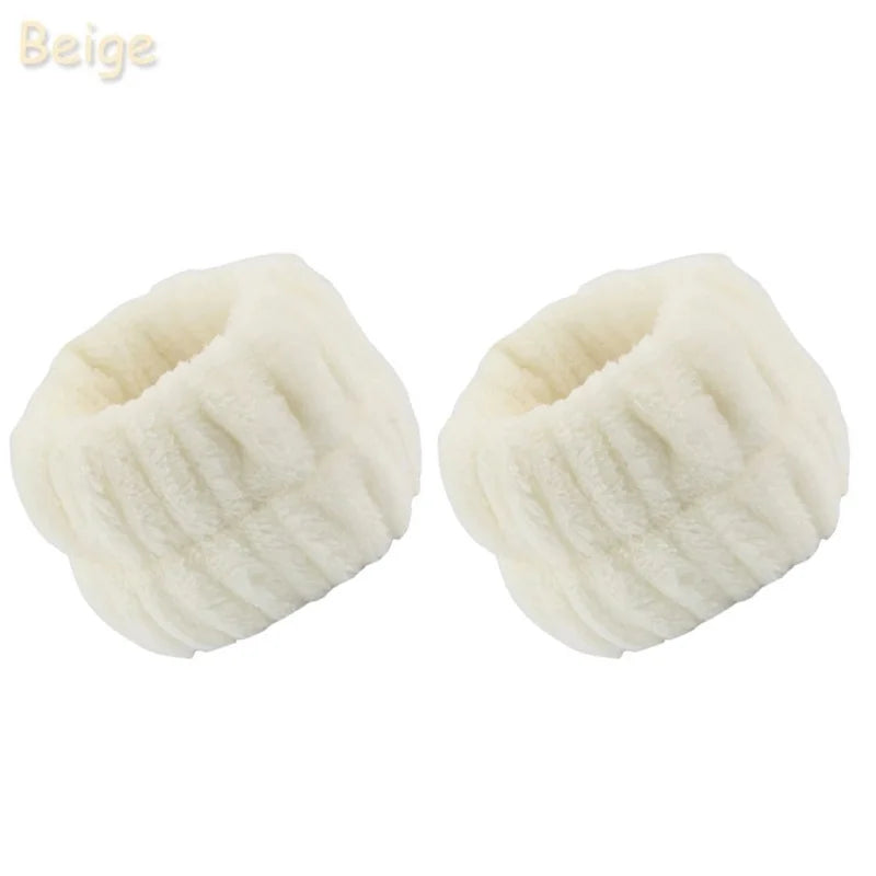 2Pcs Soft Microfiber Spa Wrist Washbands Reusable Face Washing Towel for Washing Face Water Absorption Washing Prevent Wetness