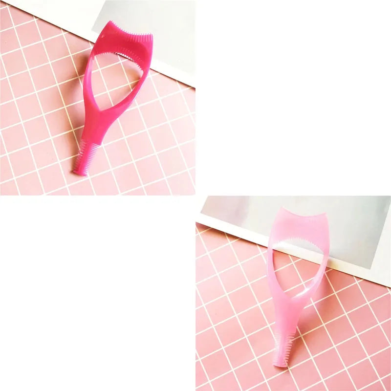 Handy Eyelash Aid Clip Pink Eye Makeup Aid Tool Y Shape Silicone Mascara Applicator Shield Multifunctional Silicone Eyeliner
