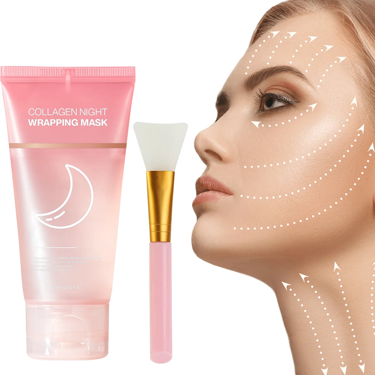 Masque hydratant pour le visage, réduit le relâchement cutané, collagène, masque de nuit raffermissant pour l'élasticité, masque peel-off enveloppant pour un teint terne