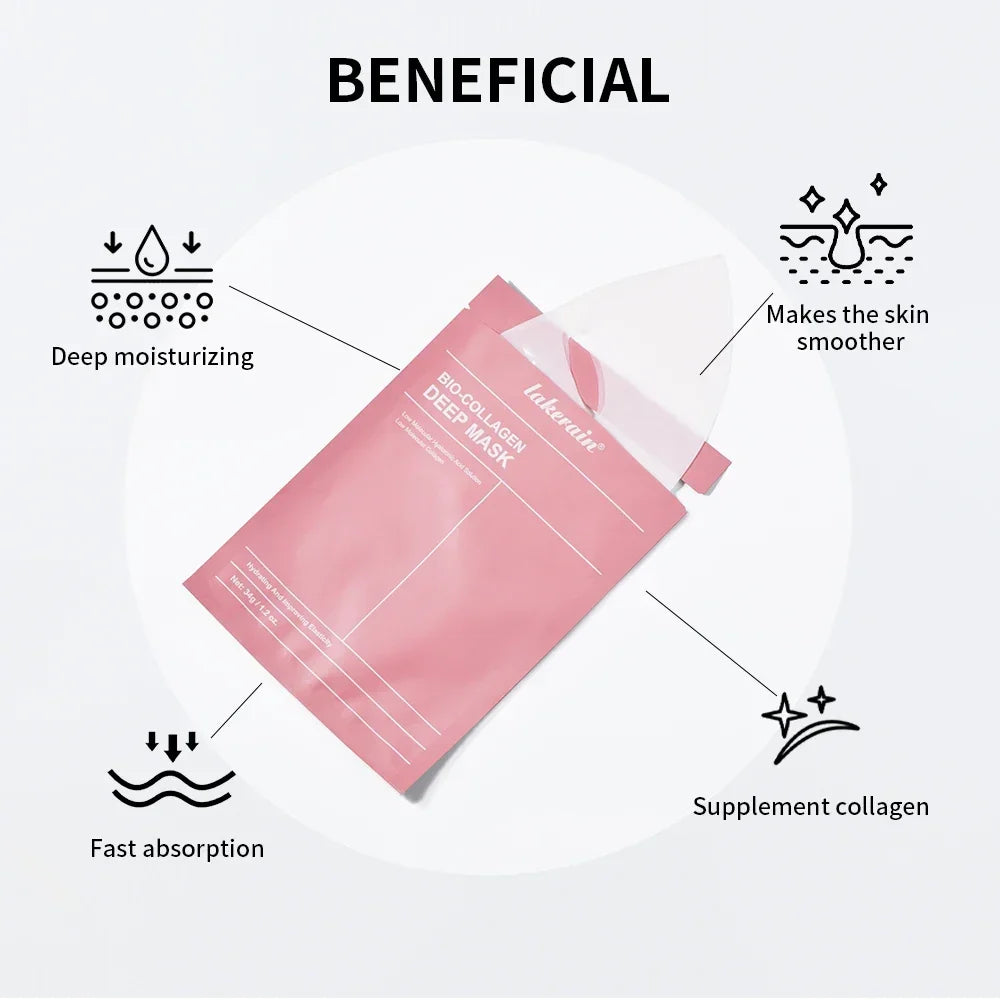 Masque visage bio-collagène en profondeur - Réduit les pores - Hydratation intense - Soin de nuit - Hydratation, fraîcheur et éclat
