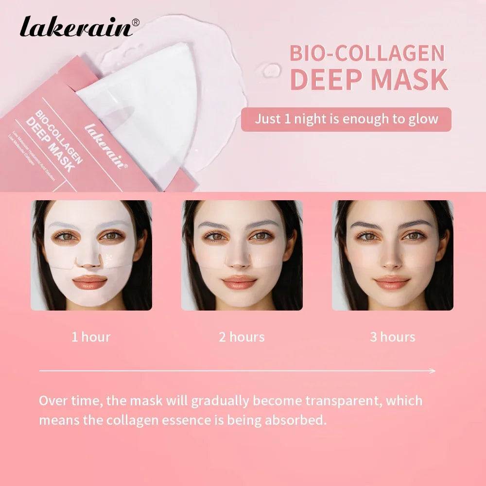 Masque visage bio-collagène en profondeur - Réduit les pores - Hydratation intense - Soin de nuit - Hydratation, fraîcheur et éclat