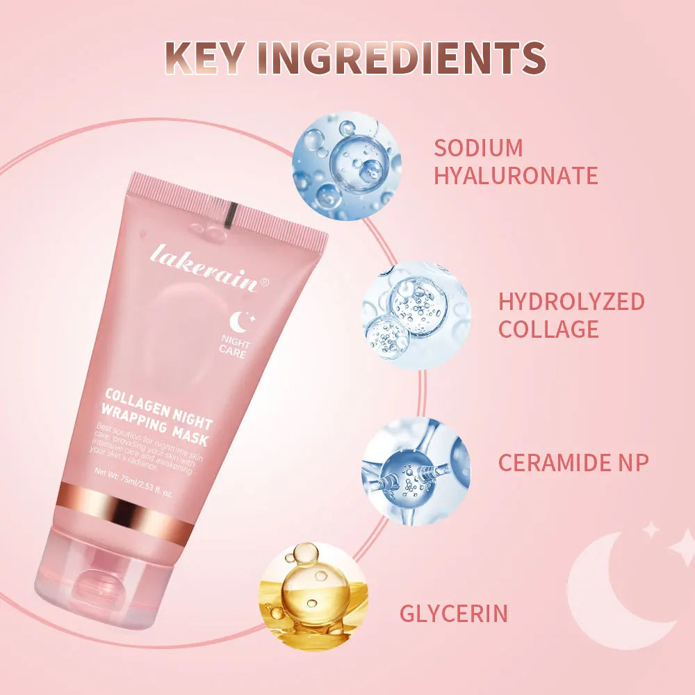 Masque peel-off au collagène, gelée, enveloppement de nuit, masque raffermissant à l'argile, soin quotidien du visage, nettoyage en profondeur, masque exfoliant