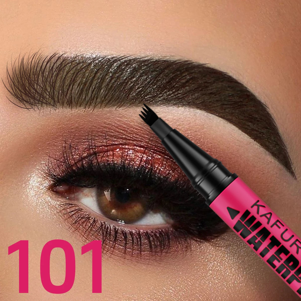 Crayon à sourcils waterproof 3 couleurs, crayon microblading à 4 embouts, pour des sourcils naturels. Idée cadeau maquillage pour les yeux.