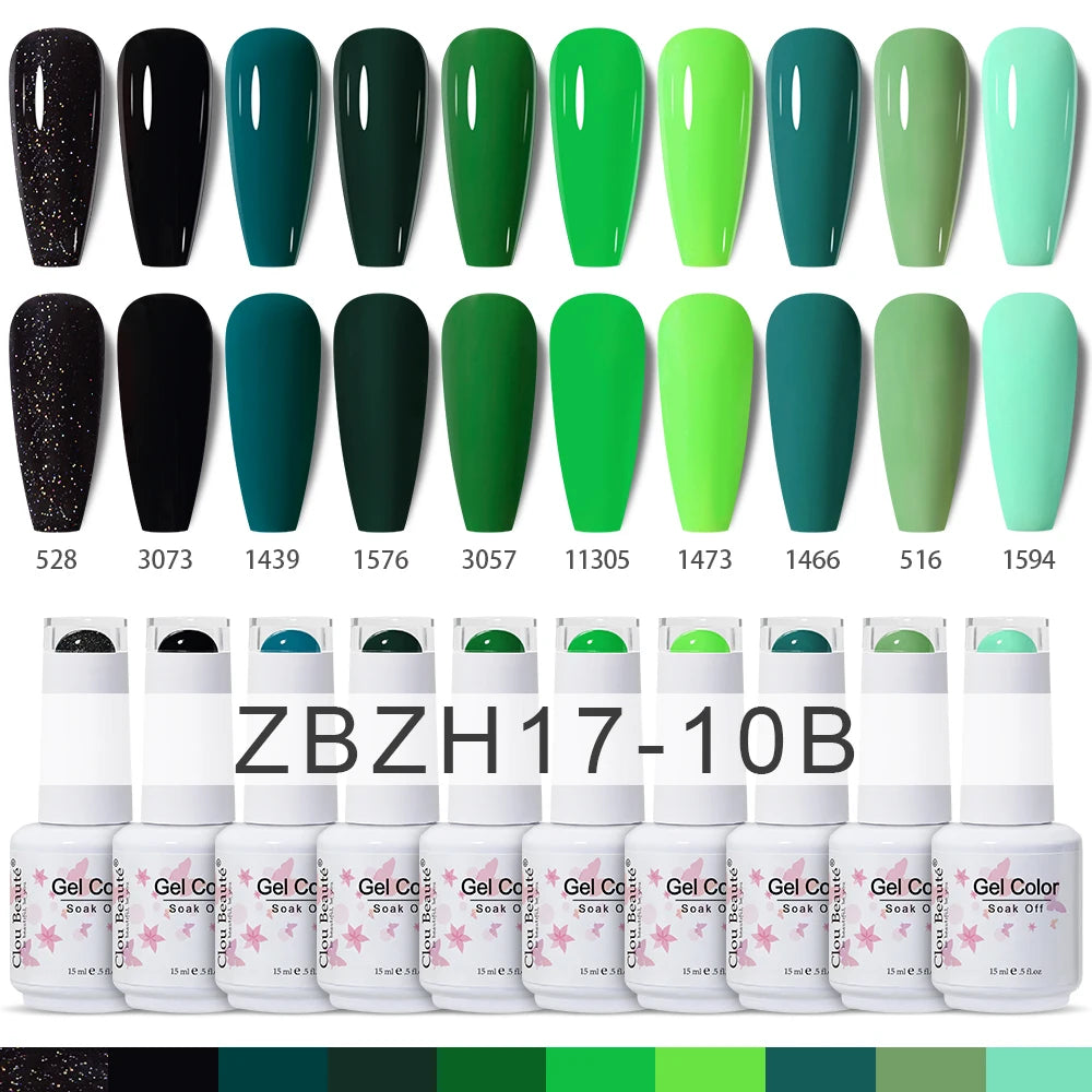 Clou Beaute 10/12/20/24pcs Gel Nail Polish Set Color 15ml White Glass Bottle Nail Art Kit Semi Permanent Gellack Nail Varnish