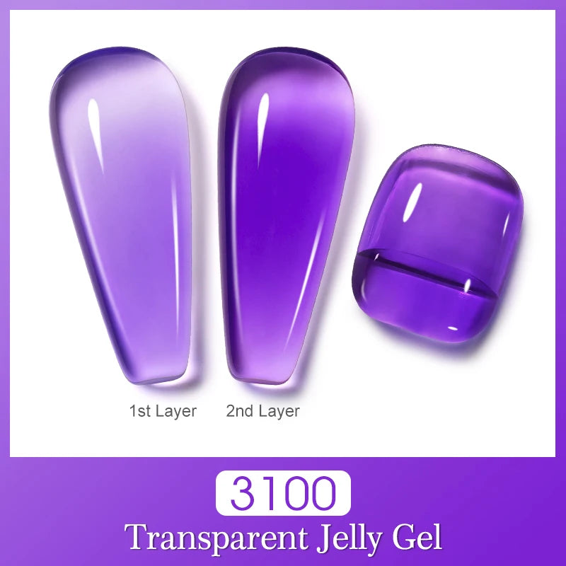 Clou Beaute Semi-transparent Jelly Gel Polish Nude Pink Amber Gel Nail Polish Translucent Semi Permanent All For Manicure Nail