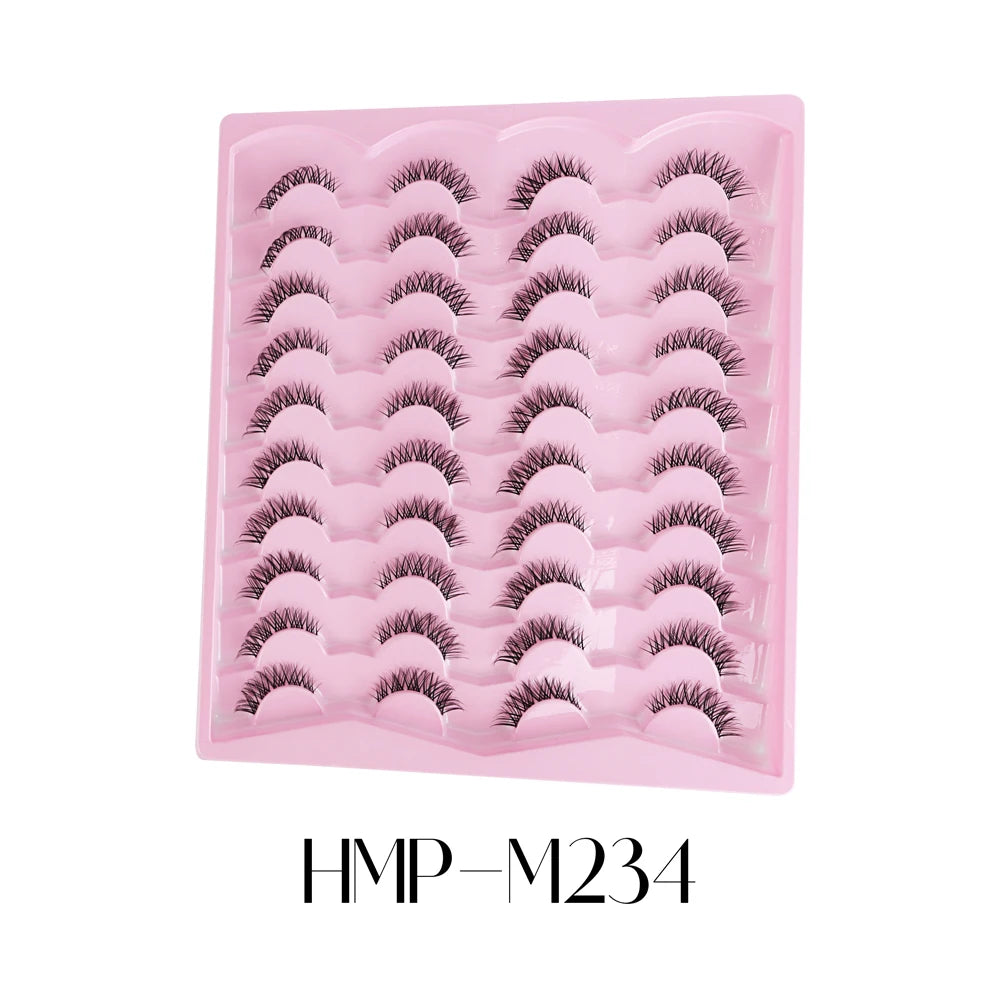 Vipuda 20 paires de faux cils naturels effet œil de chat, cils volumineux et fournis, cils fins et vaporeux pour un maquillage spectaculaire