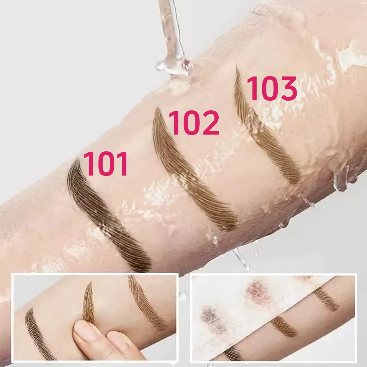 Crayon à sourcils waterproof 3 couleurs, crayon microblading à 4 embouts, pour des sourcils naturels. Idée cadeau maquillage pour les yeux.