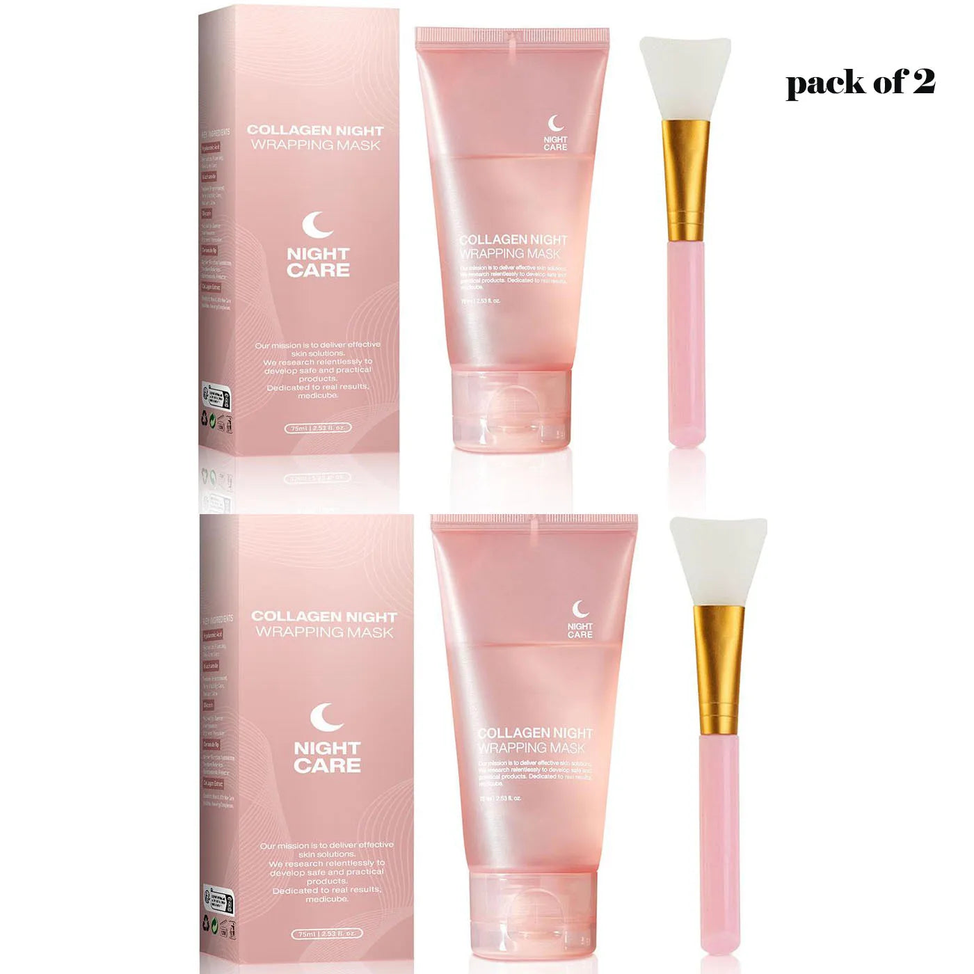 Masque visage de nuit au collagène hydrolysé, masque peel-off hydratant et raffermissant pour l'élasticité, réduit le relâchement cutané et le teint terne.
