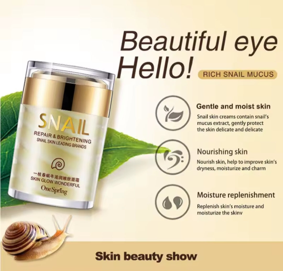 Crème Visage Escargot Réparatrice Éclaircissante 60g Neuve