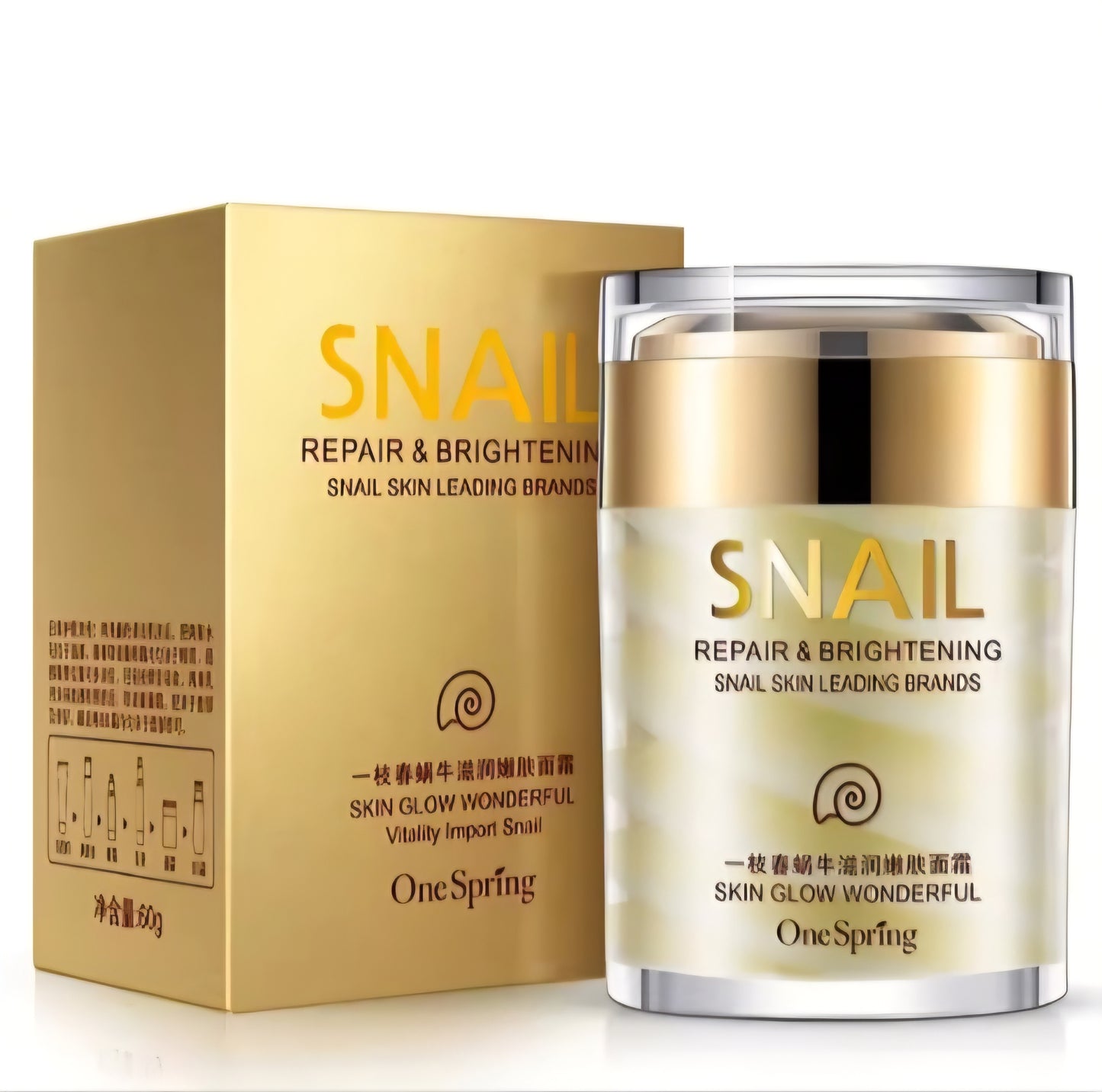 OneSpring Crème Visage Escargot Réparatrice Éclaircissante 60g Neuve